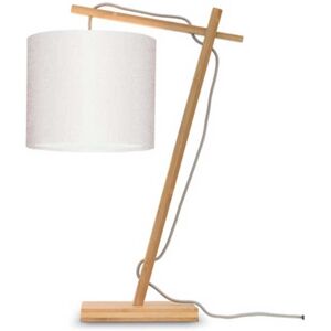 Good & Mojo Lampe de table bambou/lin blanc H46cm Blanc 30x46x18cm