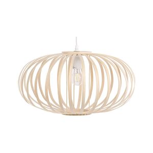 Beliani Lampe suspension ovale en bambou clair - Publicité