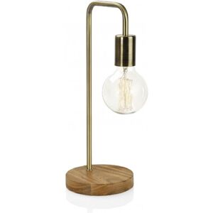 Wadiga Lampe à poser design en bois et laiton Or 0x44cm