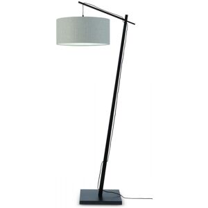 Good & Mojo Lampadaire en bambou noir/lin H176cm Gris 70x176x47cm