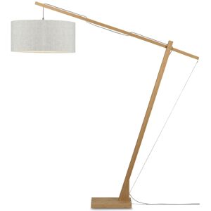 Good & Mojo Lampadaire en bambou abat-jour en lin H207cm