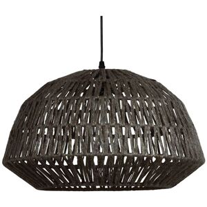 Suspension lampe en jute noir