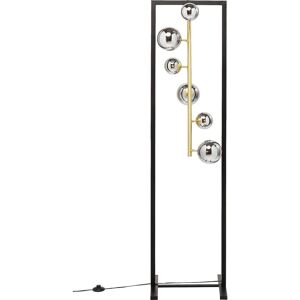 Kare Design Lampadaire en acier 6 abat-jours en verre H160 Noir 42x160x40cm