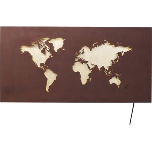 Kare Design Applique carte du monde en acier Marron 120x60x6cm