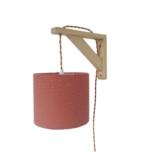 Belamp Lampe equerre double gaze terracotta pois dores cordon torsade or