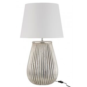 LANADECO Lampe et abat-jour céramique argent H82cm