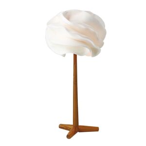 Now s Home Lampe à poser en zipper ivoire pied en teck h94cm Blanc 45x94x45cm