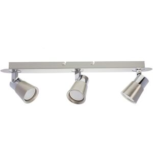 Cristalrecord Rampe de plafond avec 3 lumieres orientables nickel