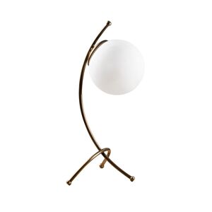 Lampe de table minimaliste dorée et sphère en verre opale Or 18x43x23cm