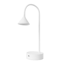 Lampe de table LED en métal blanc USB Blanc 10x74x15cm