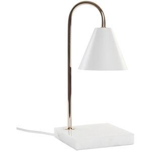 Wadiga Lampe à poser base marbre et métal doré et blanc 15x15x33cm Blanc 15x33x15cm