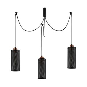 Wonderlamp Suspension noire moderne 3 lumieres avec accessoires pour le plafond