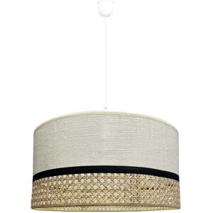 Wonderlamp Suspension beige naturel avec abat-jour cylindrique Marron 40x120x40cm