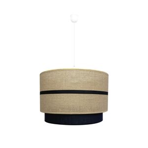 Wonderlamp Suspension de style naturel avec 2 abat-jour en lin et sac rustique Marron 40x126x40cm