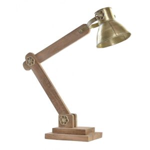 Wadiga Lampe bureau style industriel en métal doré et bois 50x15x65cm Or 50x65x15cm