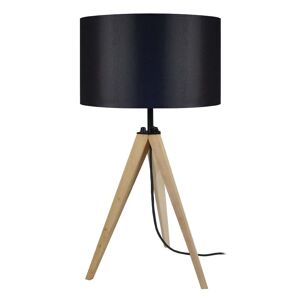 Tosel Lampe de chevet bois naturel et noir