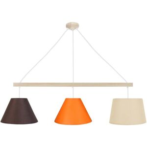 Tosel Suspension bois naturel et multicolore Beige 80x80x30cm