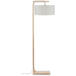 Good & Mojo Lampadaire bambou abat-jour lin lin clair, h. 174cm