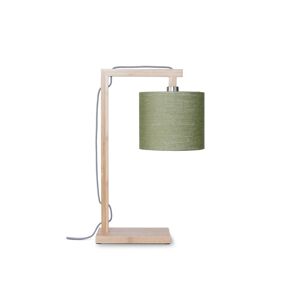 Good & Mojo Lampe de table bambou abat-jour lin vert for t, h. 47cm