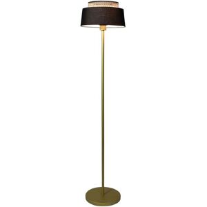 Now s Home Lampadaire en métal noir et doré h150cm Noir 32x150x32cm