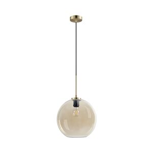 Dyberg Larsen Suspension en verre ambre et laiton D30 Marron 30x30x30cm