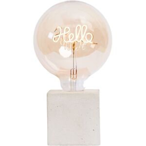 Junny Lampe a poser en beton beige avec son ampoule a message