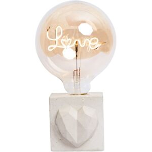 Junny Lampe a poser en beton beige avec son ampoule a message