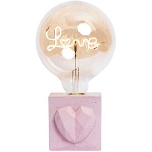 Junny Lampe a poser en beton rose pastel avec son ampoule a message