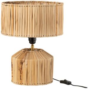 MIV Interiores Lampe de chevet feuille de bananier en bois naturel 35x35x31 cm