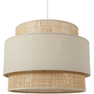 Jardideco Suspension ronde gigogne rotin beige D40cm Beige 40x31x40cm