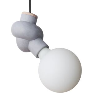 Gone's Lampe a suspendre en beton et bois cordon noir ampoule LED porcelaine