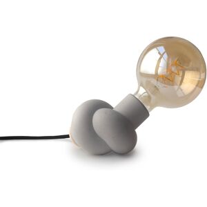 Gone's Lampe a poser en beton et bois cordon noir ampoule LED edison