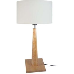 Tosel Lampe a poser bois naturel et écru Beige 30x57x30cm