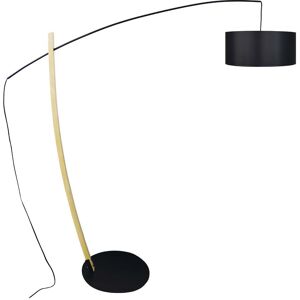 Tosel Lampadaire bois noir et naturel