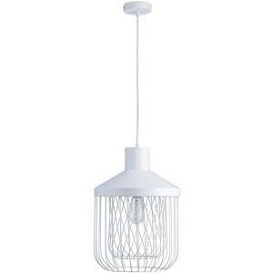 Lampea Suspension industrielle en blanc 43,7 cm Blanc 43x43x31cm