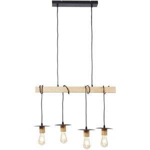 Lampea Suspension industrielle en bois 13 cm Marron 71x13x15cm