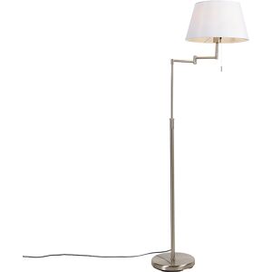 QAZQA Lampadaire en tissu blanc Blanc 53x150x4cm