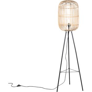 QAZQA Lampadaire en rotin beige Beige 47x139x5cm