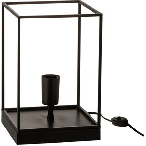 LANADECO Lampe à poser avec cadre métal noir 30x20x20 cm Noir 20x30x20cm