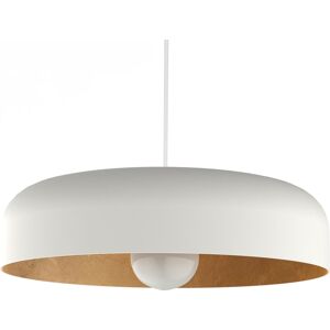 Lumicom Suspension métal blanc mat et feuille d'or interne 40cm