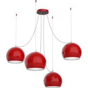 Lumicom Suspension métal rouge brillant et blanc