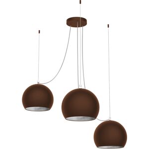 Lumicom Suspension métal marron corten et feuille argent interne