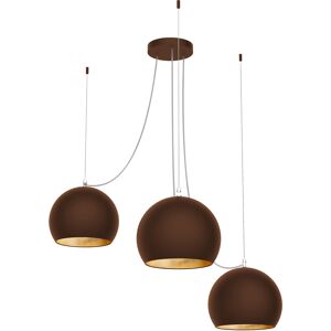 Lumicom Suspension métal marron corten et feuille d'or interne