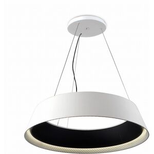 LEDS C4 Suspension circulaire LED en métal blanc et noir 95cm Noir 300x10x95cm