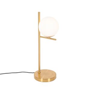 QAZQA Lampe de table en acier doré/laiton