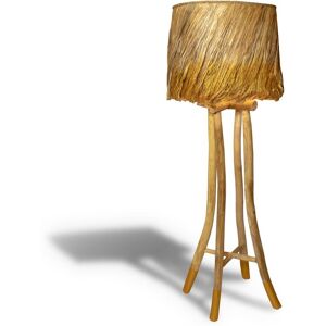 Now s Home Lampadaire en bois et feuilles d'abaca h160cm