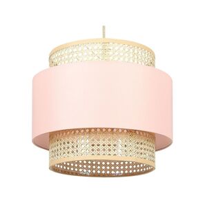 Beliani Lampe suspension en rotin rose et naturel Rose 40x172x40cm