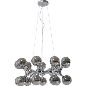 Kare Design Suspension 18 abat-jours en verre et acier argenté Argent 74x130x74cm