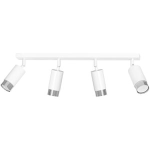 Spot de plafond avec 4 lumières orientables blanc et chrome