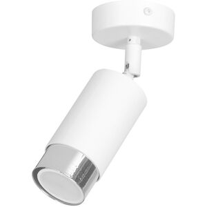 Spot de plafond orientable moderne cylindrique blanc et chrome